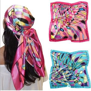 Pink and Blue satin scarfs! Head or neck